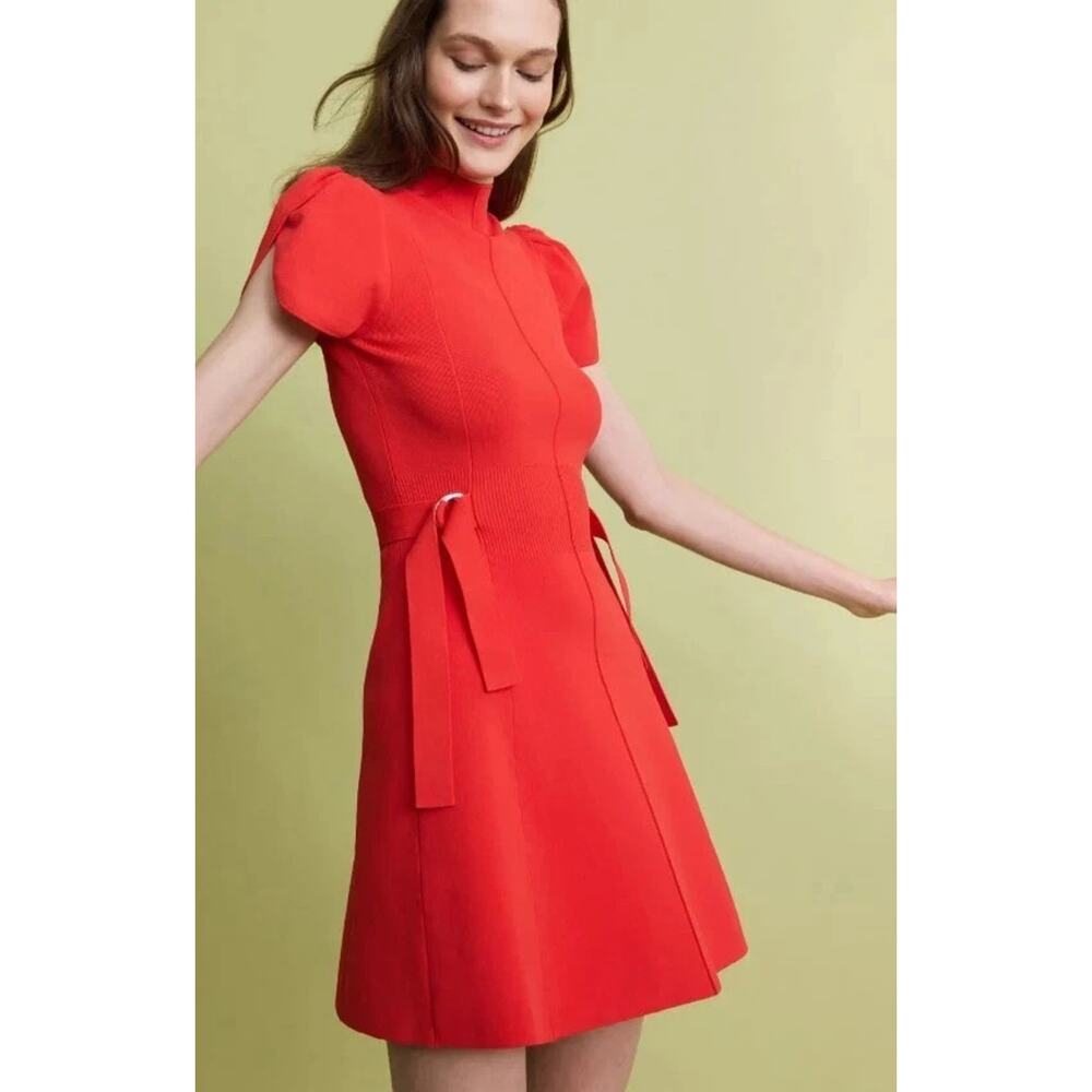 3.1 Phillip Lim Rib Tulip Mini Dress Puff Sleeve.